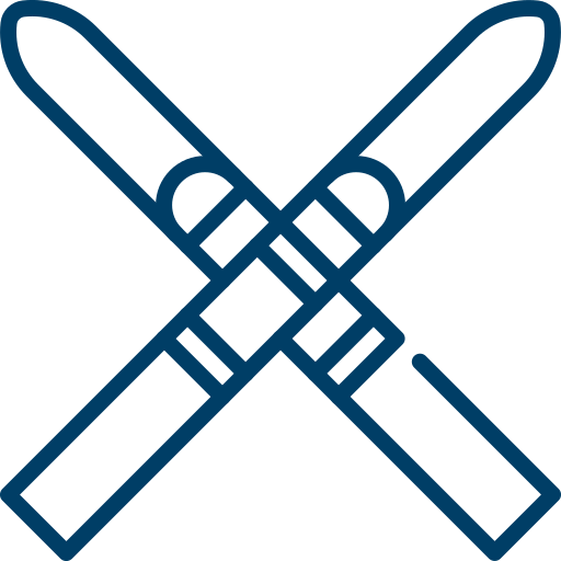 Crossed skis