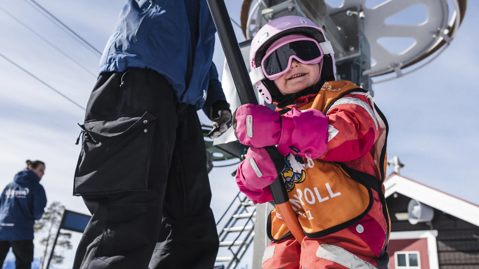 A child in a Ski school lesson