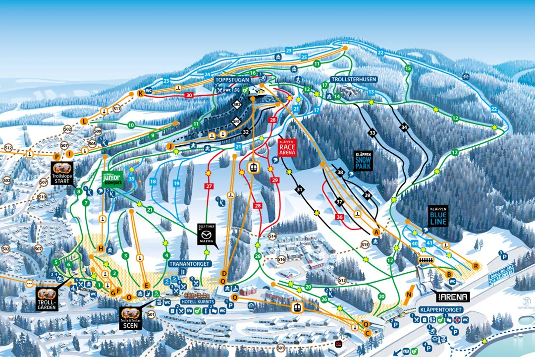 En bild på Kläppens pistkarta