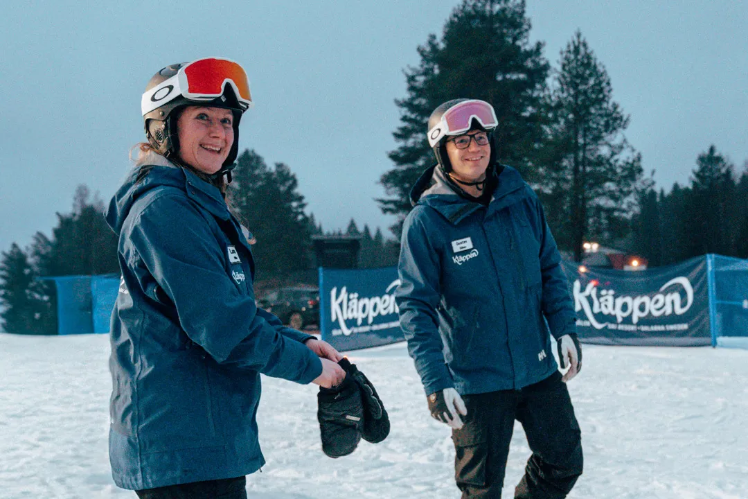 En bild på Lena och Gustav Eriksson, HR-chef och VD på Kläppen